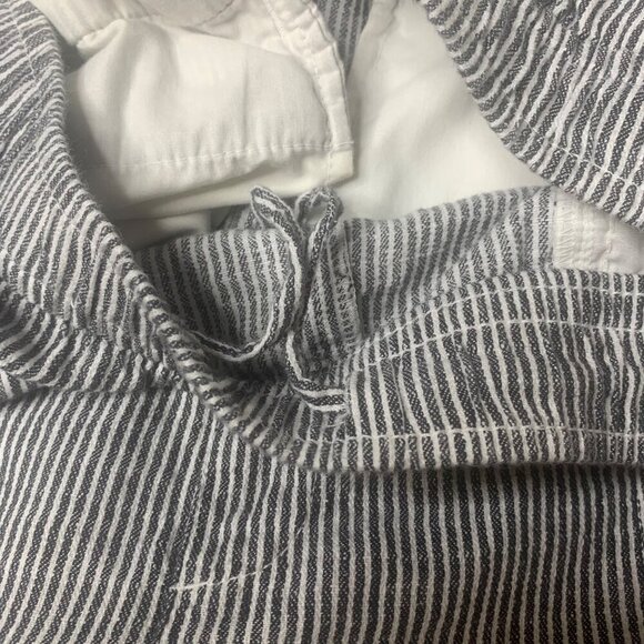 Old Navy High-Waisted Blue Striped Cropped Linen-Blend Tapered Pants Women’s XL - Picture 3 of 10